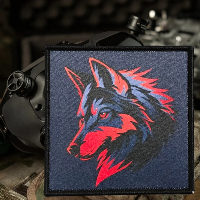 Parche con estampado militar "lobo", chaleco táctico, insignia de moral con gancho y bucle, pegatina decorativa para mochila, parches para brazalete para ropa
