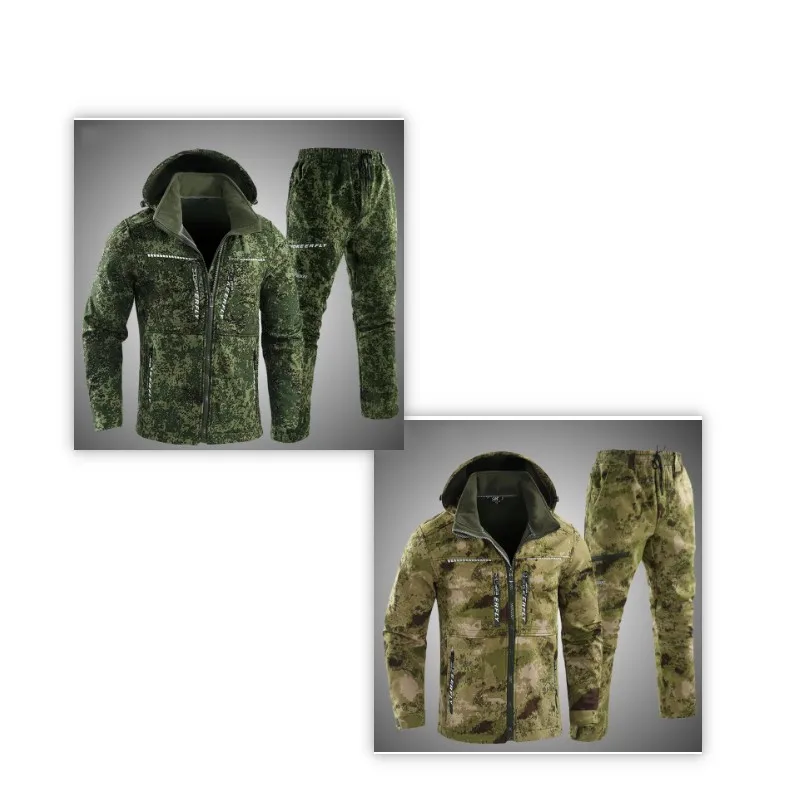 Chaqueta acolchada camuflaje rusa con capucha soft shell impermeable