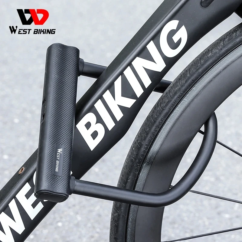 WEST BIKING-candado de alta resistencia para bicicleta, candado con Cable en U, 2 llaves, antirrobo, accesorios de seguridad para motocicleta y Scooter - imagen 2