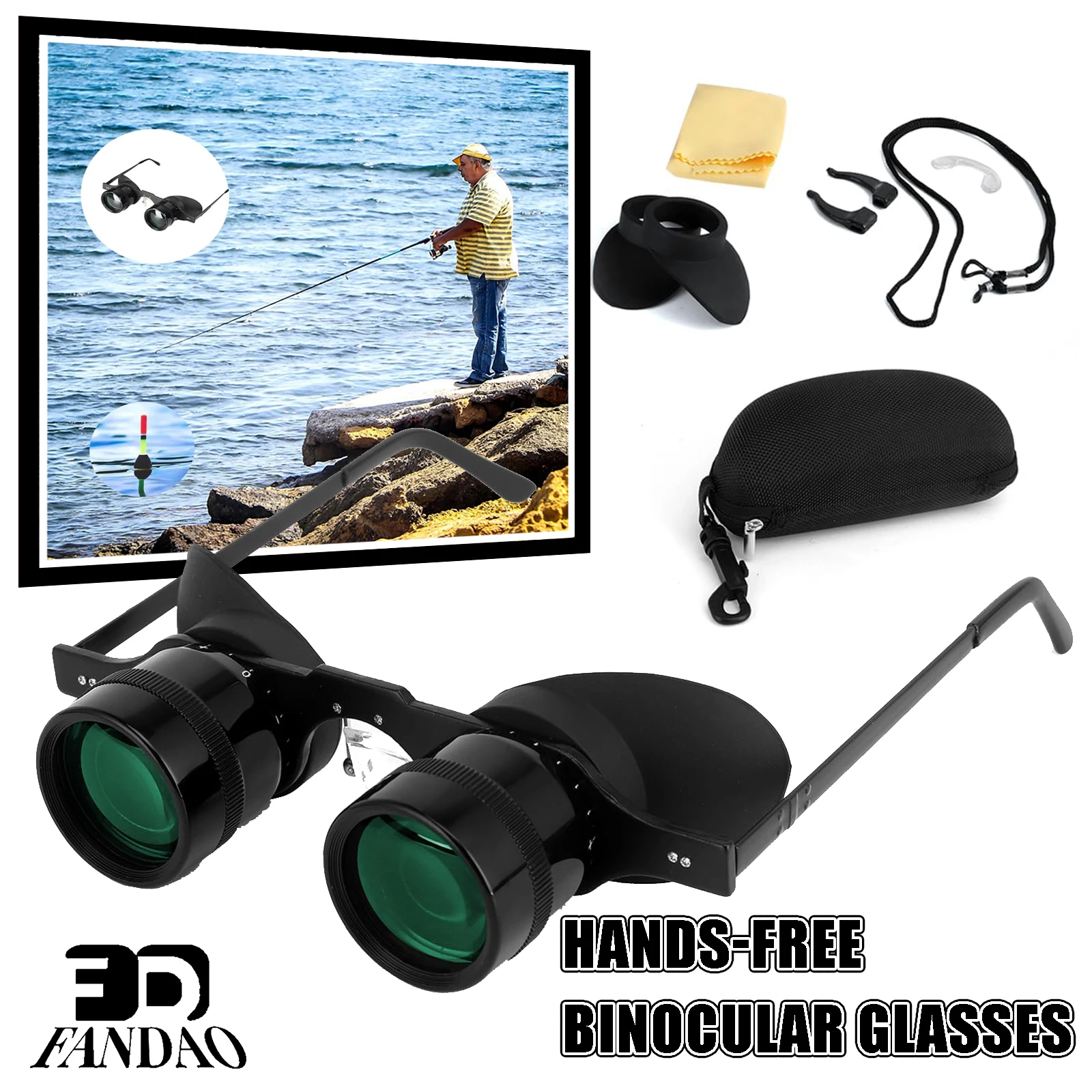 Gafas binoculares profesionales manos libres para pesca, teatro, vista, observación de aves, conciertos deportivos, ópera, TV para adultos y niños