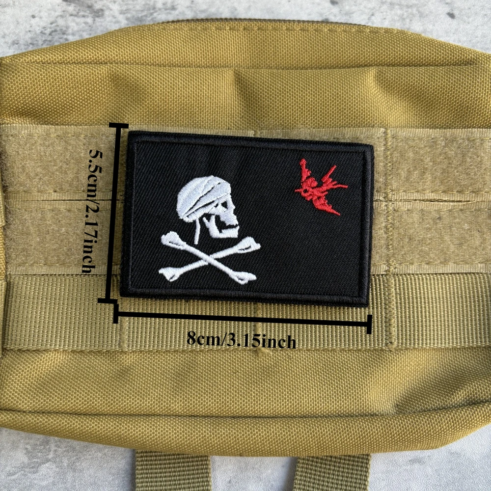 Parche táctico bordado de capitán Jack Sparrow, emblema de gancho y bucle, insignia de moral militar, brazalete, ropa de Chevron, pegatinas para mochila - imagen 3