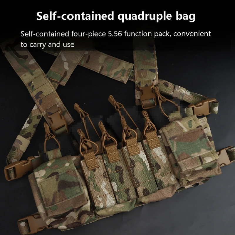 Equipo de pecho expandible multifuncional de camuflaje táctico D3CRX, chaleco con paquete de funciones, bolsa de almacenamiento, ligero - imagen 3