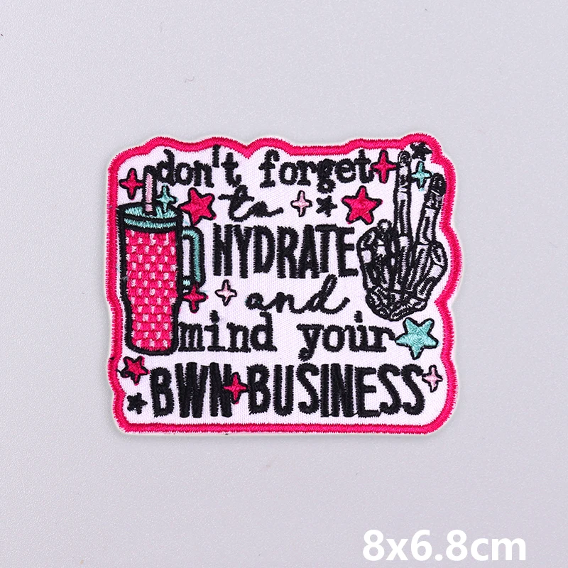 Parche bordado de playa de verano, parches para planchar para ropa, parches termoadhesivos para ropa, apliques Fusibles con letras de dibujos animados DIY - imagen 5