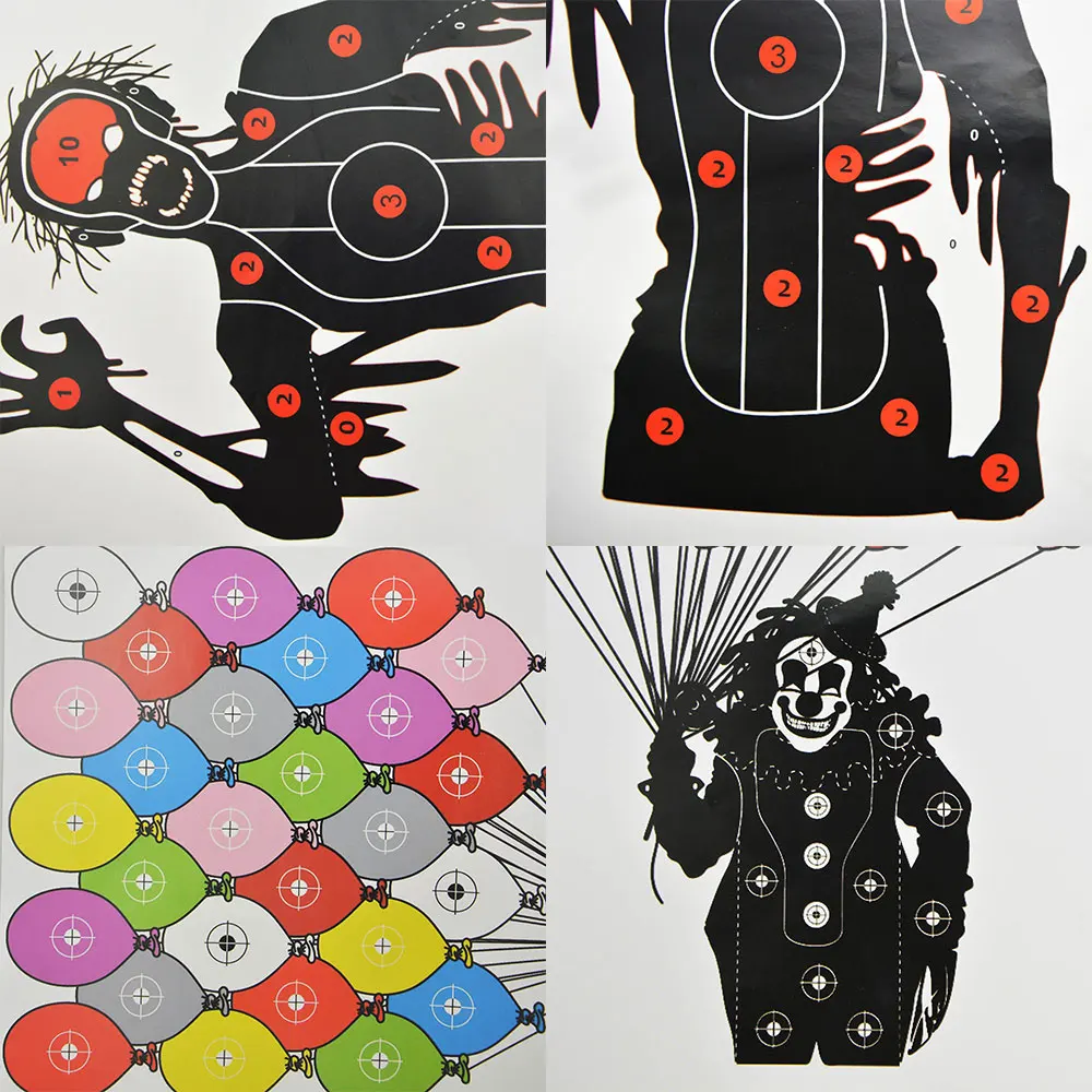 10/20/30/40/50 Uds flecha de tiro con arco papel de destino punta de campo práctica de tiro Zombie payaso papel de destino para arco flecha caza