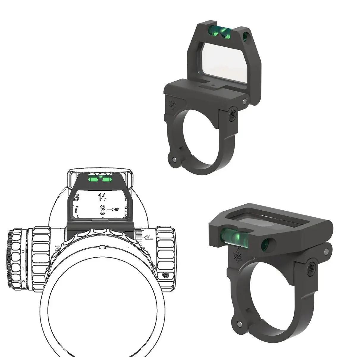 Victoptics 30/34mm Nivel de Burbuja Herramienta de Nivel de Precisión Medición Horizontal Vertical Balance para Visores de Rifle 30/34 mm - imagen 4