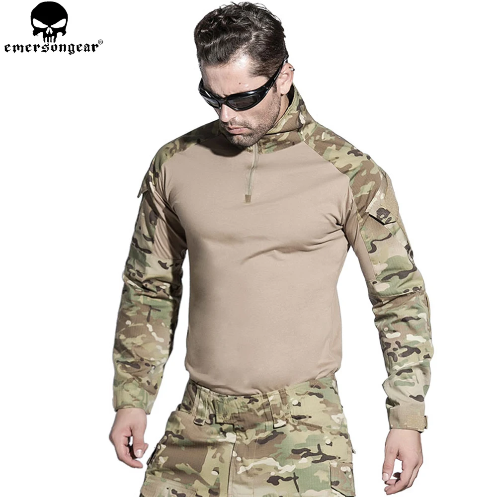 EMERSONGEAR-ropa de entrenamiento Airsoft, camisa de combate, pantalones con coderas, rodilleras, traje de camuflaje Multi, uniforme de caza EM2725 - imagen 3