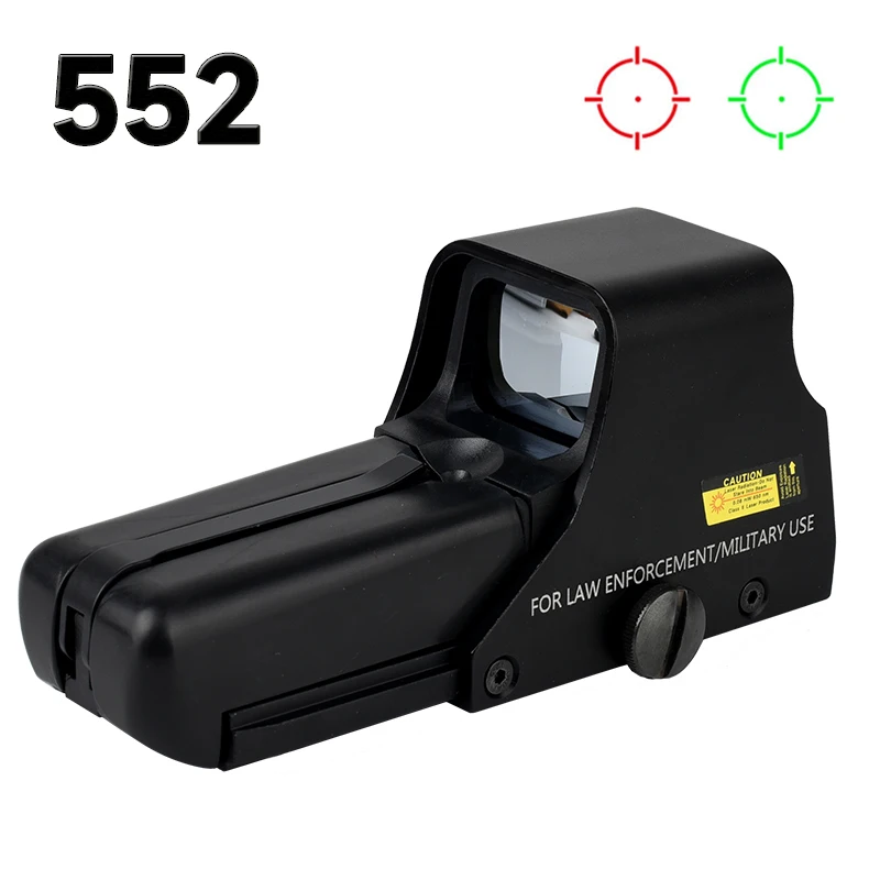 Mira holográfica táctica para Rifle, mira telescópica óptica compacta con enfoque de punto rojo y verde, ajustable, de 11/20mm, 552 - imagen 2