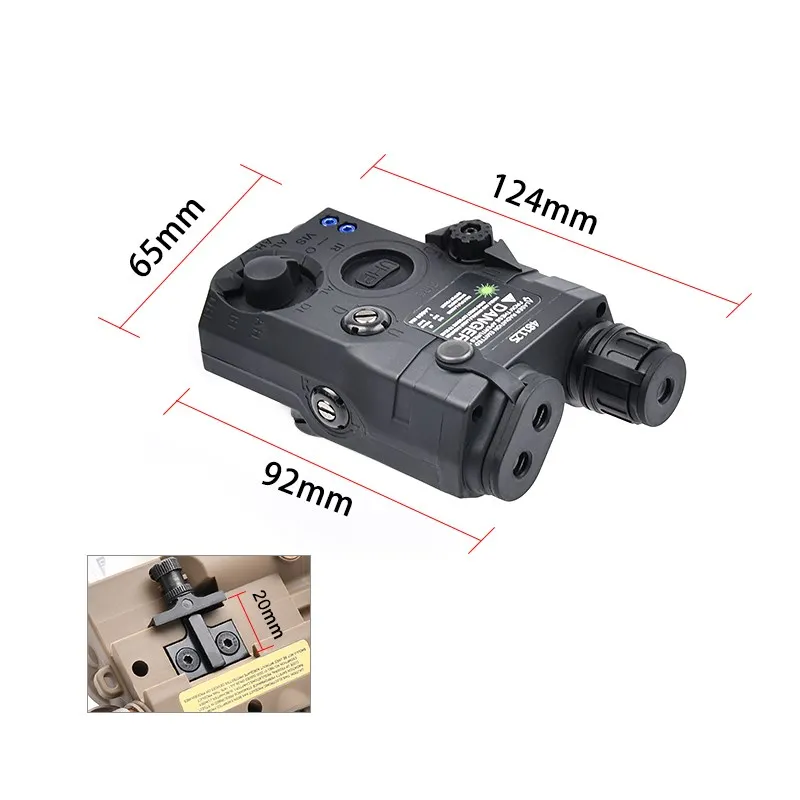 WADSN-puntero láser Airsoft PEQ15, luz blanca estroboscópica, luz de explorador de caza, ajuste de riel de 20MM - imagen 3