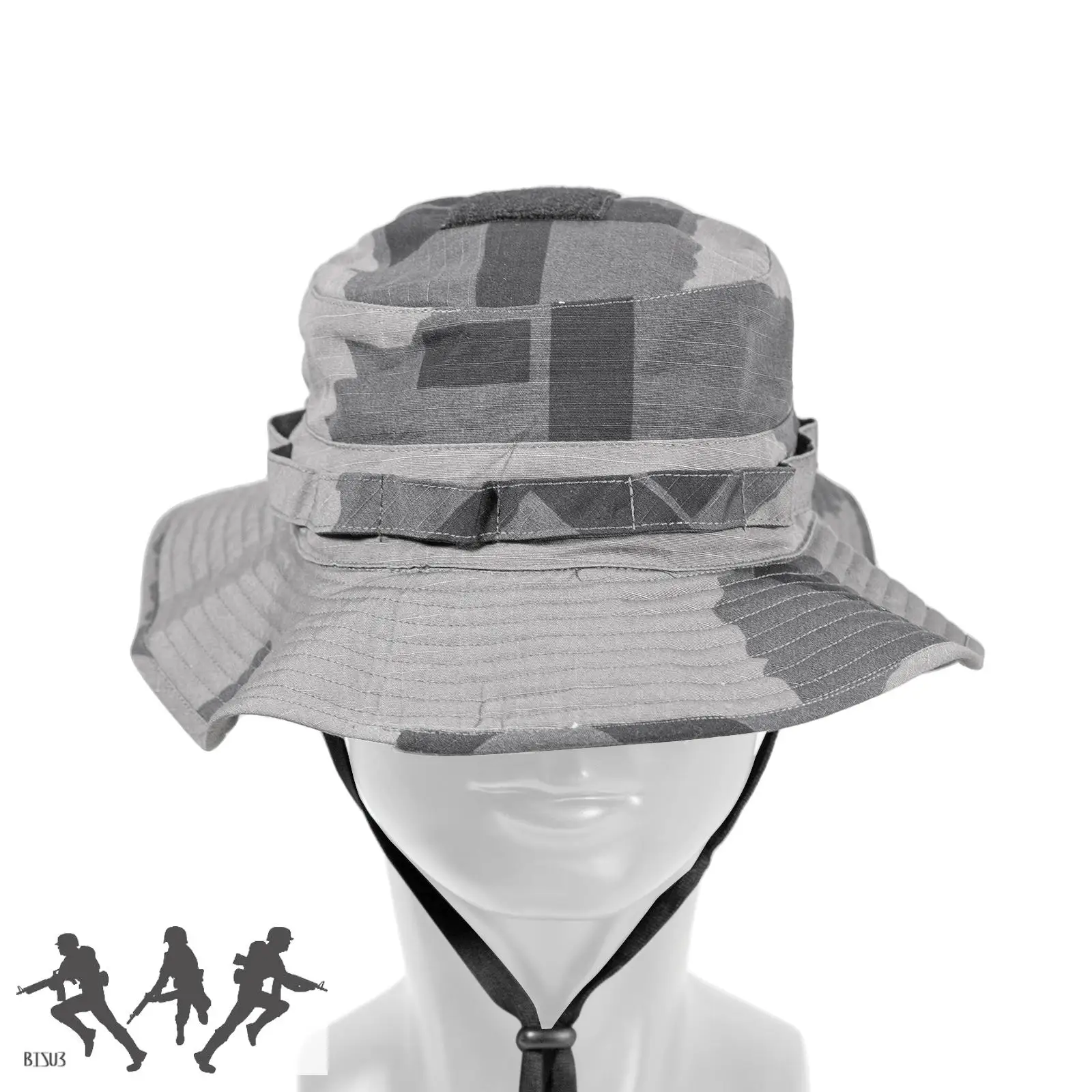 Sombrero táctico de camuflaje con bloque en T para caza al aire libre, sombrero con borde redondo, sombrero de pescador, sombrero de ala larga - imagen 3