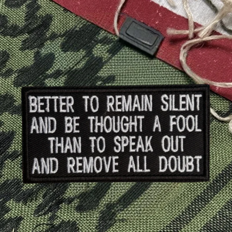 Better To Remain-parche bordado 3D silencioso, tira táctica con gancho y bucle, insignia de moral, pegatinas para mochila, parches para brazalete para ropa - imagen 2