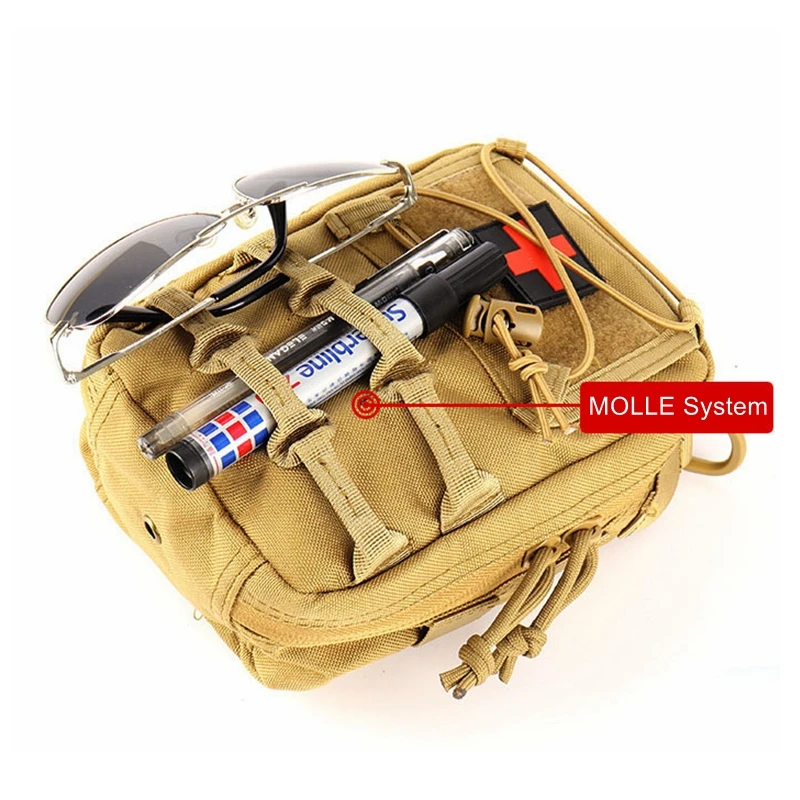 Bolsa médica táctica, riñonera Molle para correr al aire libre, Camping, Kits de primeros auxilios militares EDC, paquete de herramientas de supervivencia - imagen 4