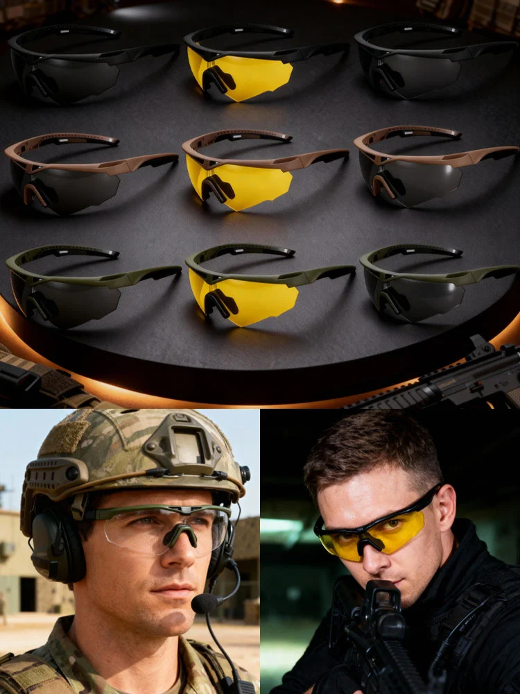 Nuevas gafas de tiro tácticas profesionales para deportes al aire libre, gafas protectoras militares de seguridad a prueba de viento y polvo, gafas de sol - imagen 2