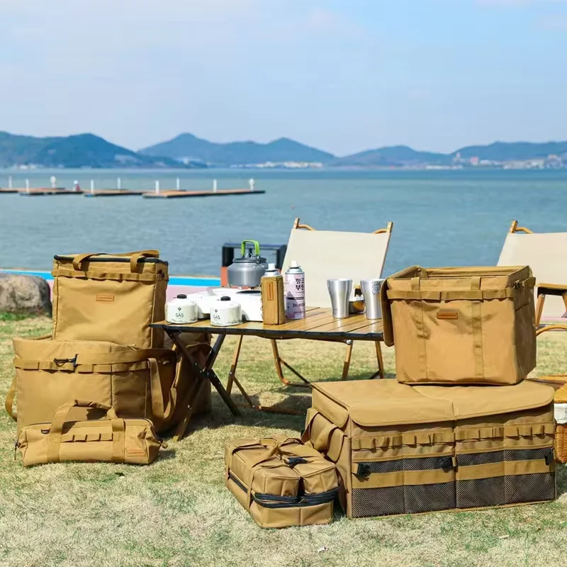 Bolsa de almacenamiento para acampada, organizador de maletero con asas, versátil, gran capacidad para barbacoa al aire libre, cocina de acampada, Picnic - imagen 3