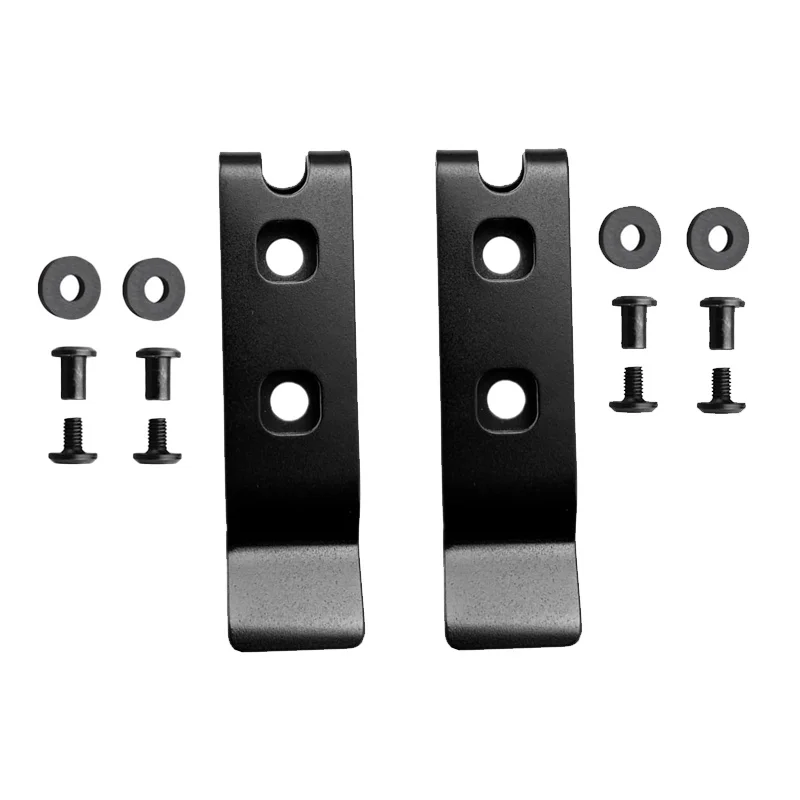 Clip para cinturón Clip para funda de cuchillo Clip para cinturón de metal portátil Funda para funda Clips para cintura Gancho de agarre con tornillos Negro - imagen 2