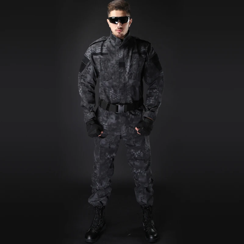Traje BDU para hombre y mujer Cp Acu, traje de campo de pitón negro, traje de trabajo resistente a los arañazos - imagen 4