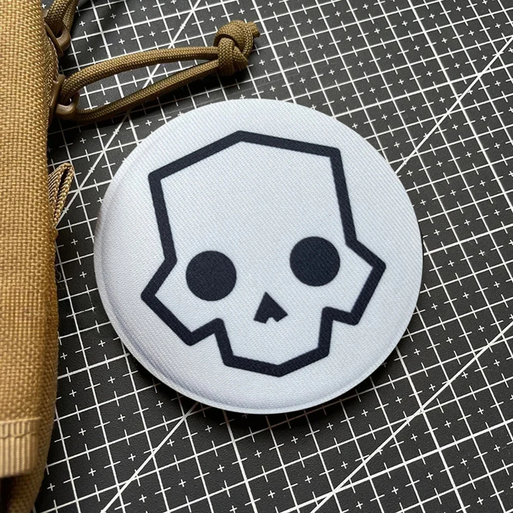 Parche táctico de moral de calavera blanca, insignia militar, pegatinas para mochila, brazalete con gancho y bucle, aplique para casco - imagen 4