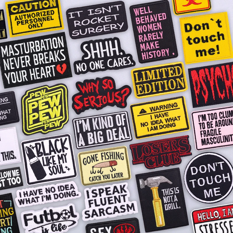 Parche termoadhesivo bordado – Advertencia sarcástica humor negro