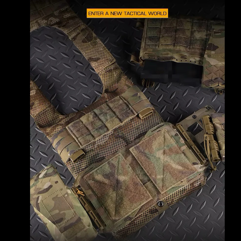 Accesorios para chaleco táctico, ala expansora MOLLE con hebilla de liberación rápida, soporte de placa para chaleco de caza, plataforma de montaje, camuflaje Airsoft - imagen 5