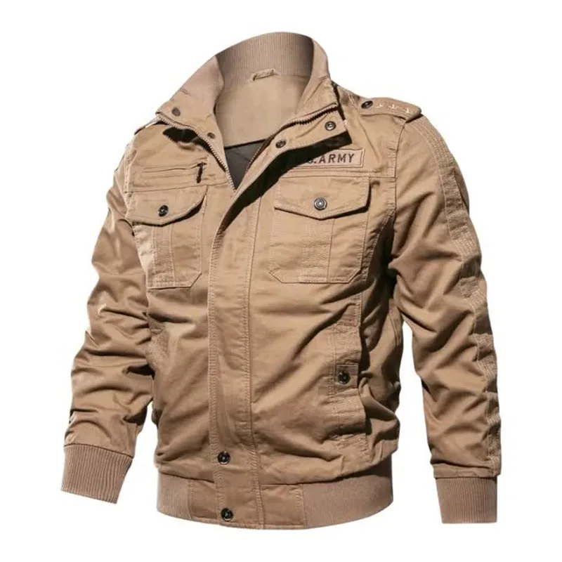 Chaqueta de hombre de alta calidad, chaqueta Bomber de gran tamaño 6XL, chaqueta informal de algodón con múltiples bolsillos, ropa para hombre, abrigos, prendas de vestir exteriores A5F9931 - imagen 5