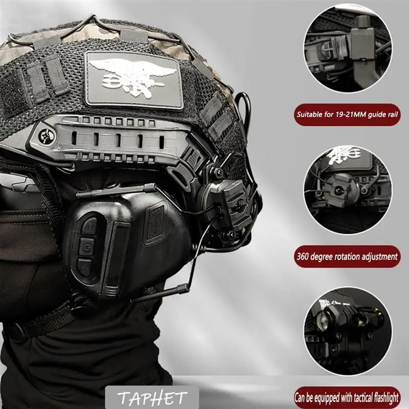 Conjunto de casco Airsoft, auriculares tácticos de alta definición y gafas, modelo de telescopio de doble paso, equipo de cosplay de campo de tiro - imagen 5