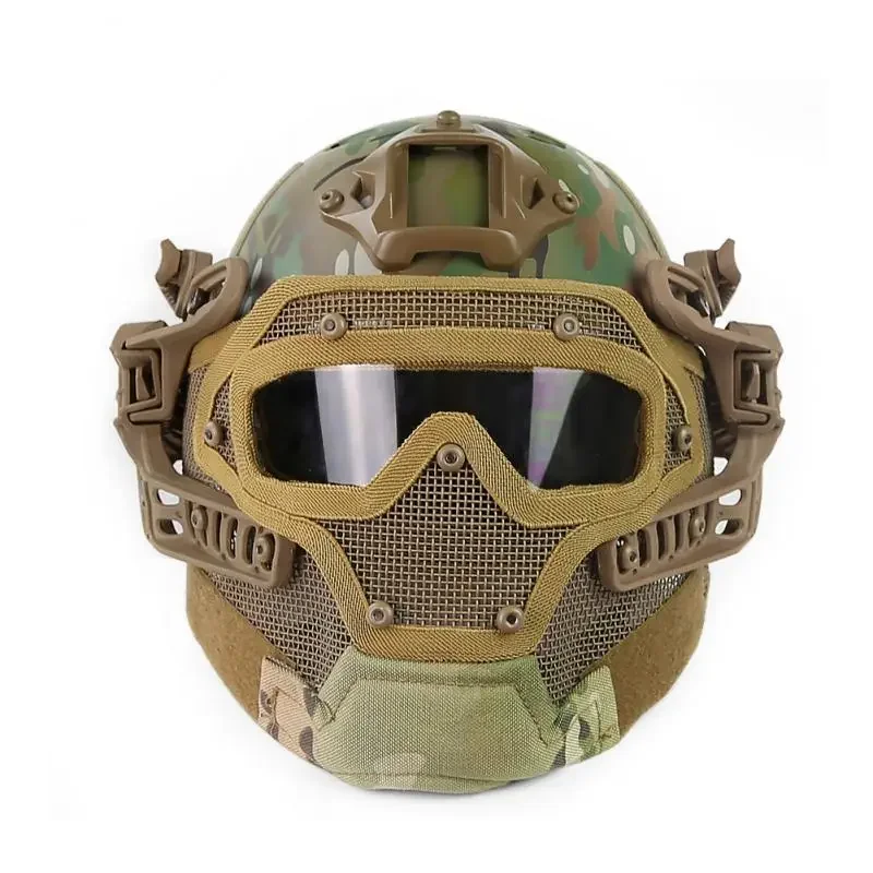 Casco protector táctico al aire libre Máscara de alambre Camuflaje de alta gama de una pieza - imagen 4