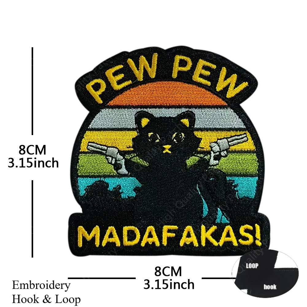 PEW PEW MADAFAKAS insignia de moral de gato parches tácticos "I DO WHAT I WANT" brazalete bordado parches para ropa mochila pegatina - imagen 5