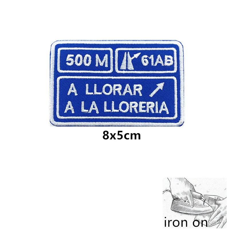 Brazalete con bandera de Islas Canarias, parche bordado de LLORAR A LA LLORERIA, insignia a rayas con gancho y bucle bordado, 1 ud. - imagen 3