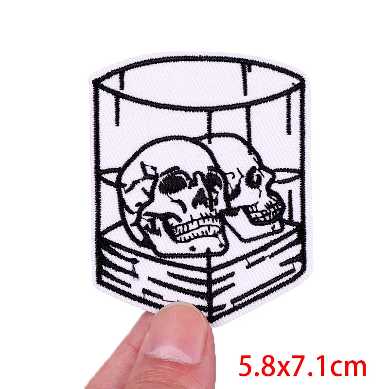 Parche de póker, parches bordados de calavera de terror para ropa, bordado Punk/patch para coser, parches para planchar ropa, pegatinas para planchar - imagen 5