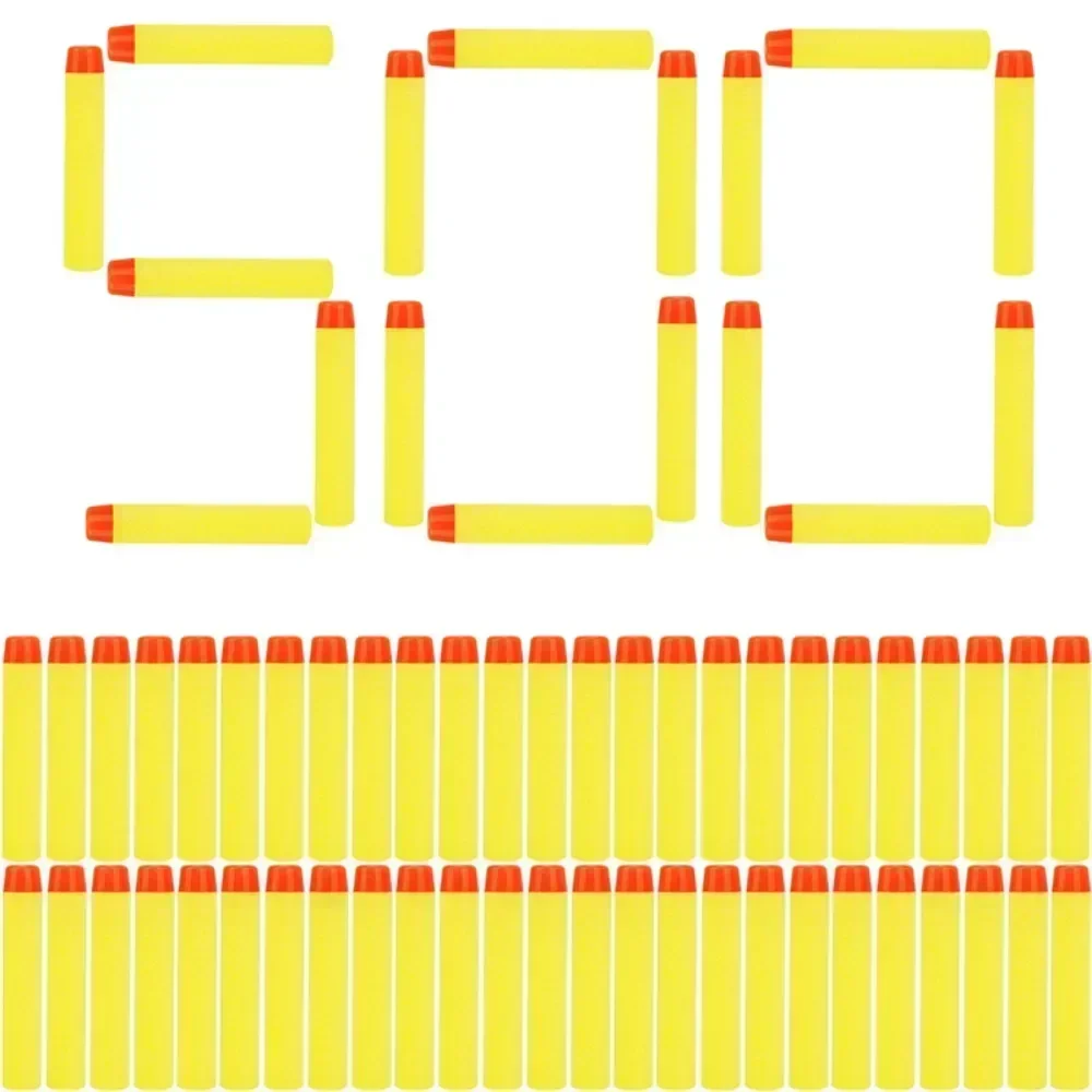 Ellow 100/1000 Uds dardos para Nerf cabeza de agujero hueco suave 7,2 cm recarga dardos pistola de juguete balas para la serie Nerf chico regalo para niños