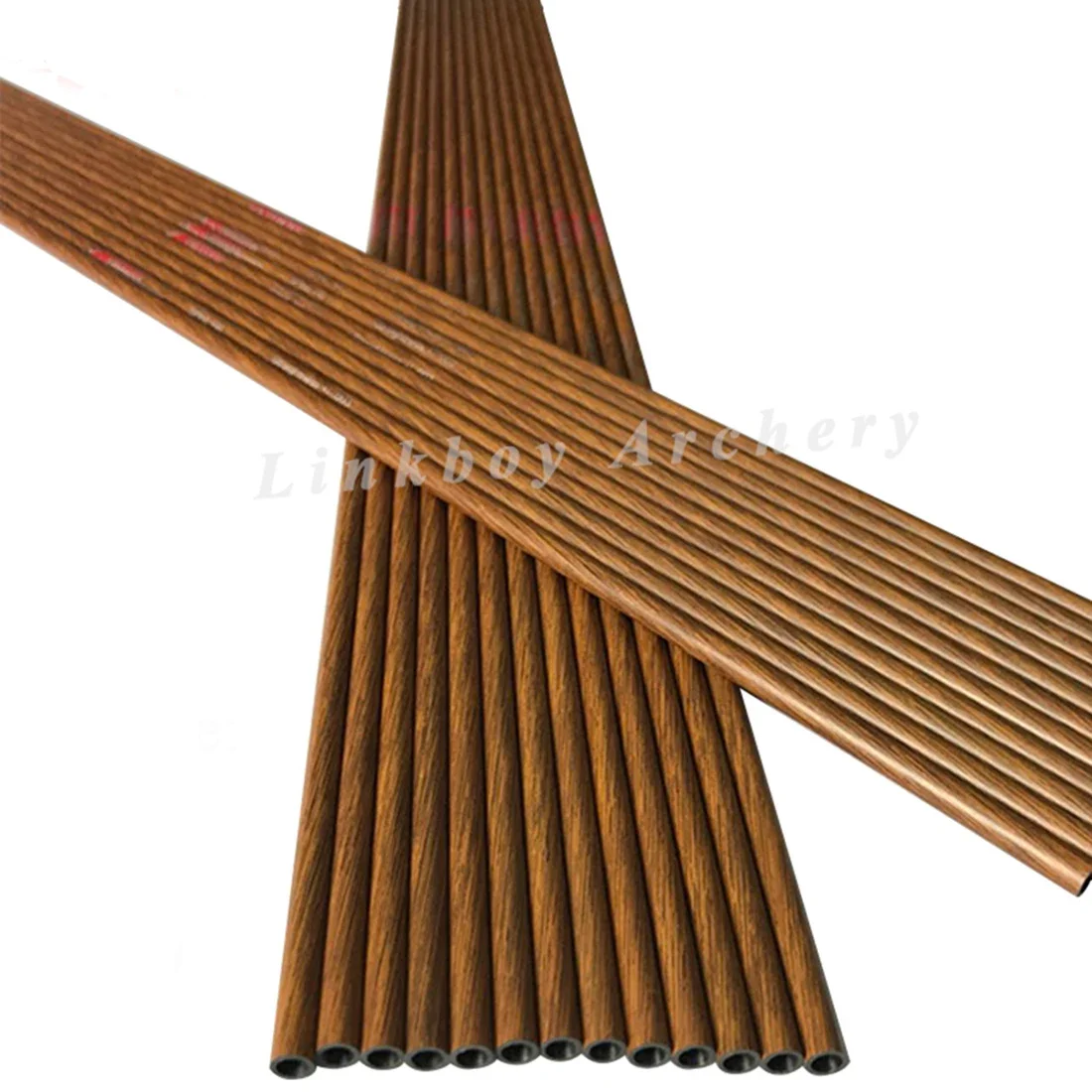 12 Uds flechas de carbono puro ID4.2MM piel de madera SP800 900 1000 1100 1200 arco largo recurvo accesorios de caza