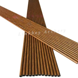 12 Uds flechas de carbono puro ID4.2MM piel de madera SP800 900 1000 1100 1200 arco largo recurvo accesorios de caza