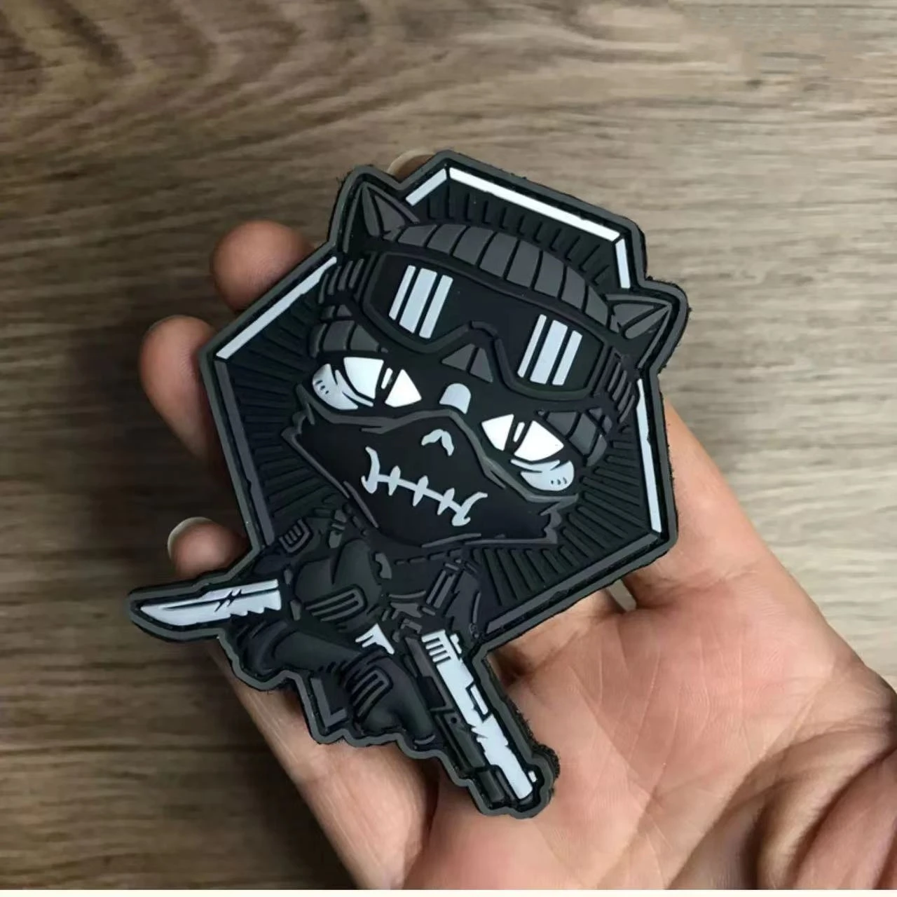 Parche de gato táctico alemán, insignia de moral de PVC, brazalete de dibujos animados, parches de gancho y bucle para pegatina de ropa - imagen 3