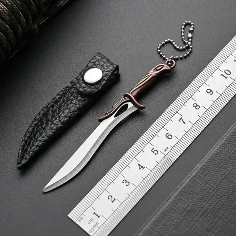 Cuchillo EDC mini acero inoxidable con funda de cuero - imagen 5