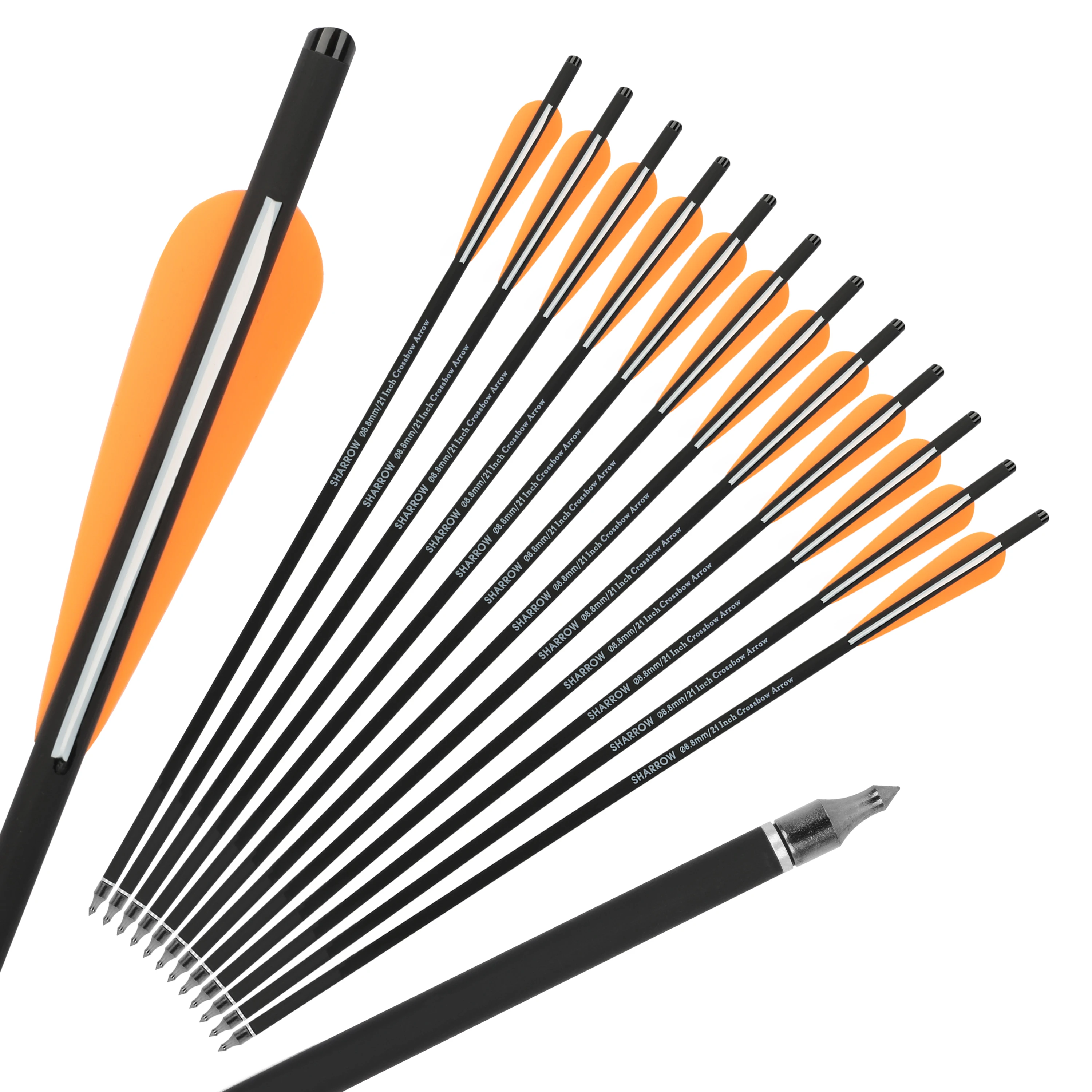 6/12 Uds 16 "17" 18 "20" 21 "22" pernos de ballesta flechas de tiro con arco puntas reemplazables caza al aire libre tiro flechas de carbono - imagen 4