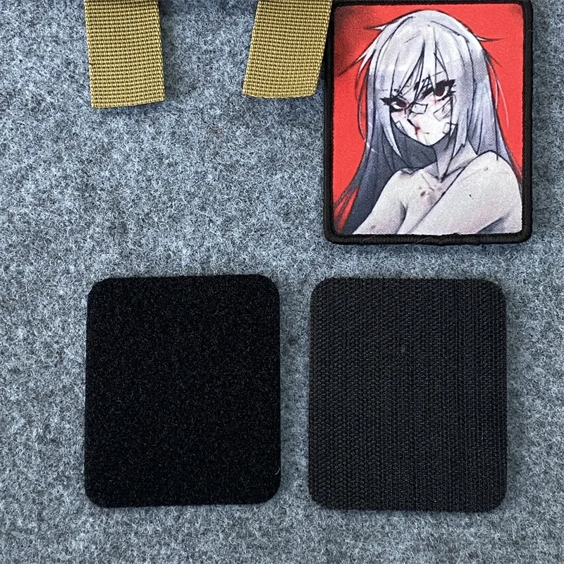 Parche con estampado de Anime para niña, insignia bordada de ojos blandos de dibujos animados, apliques para ropa, gancho y lazo, parches para mochila, brazalete - imagen 5