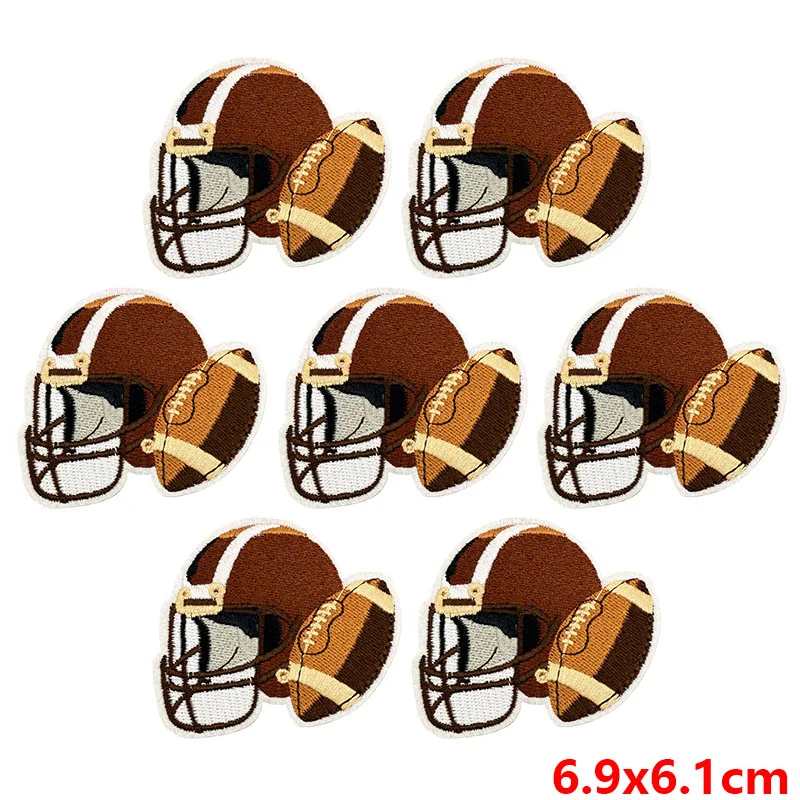 10 unids/lote, venta al por mayor, parches bordados para juegos de fútbol en ropa, apliques deportivos de dibujos animados, parches para planchar para ropa, insignia para coser - imagen 5