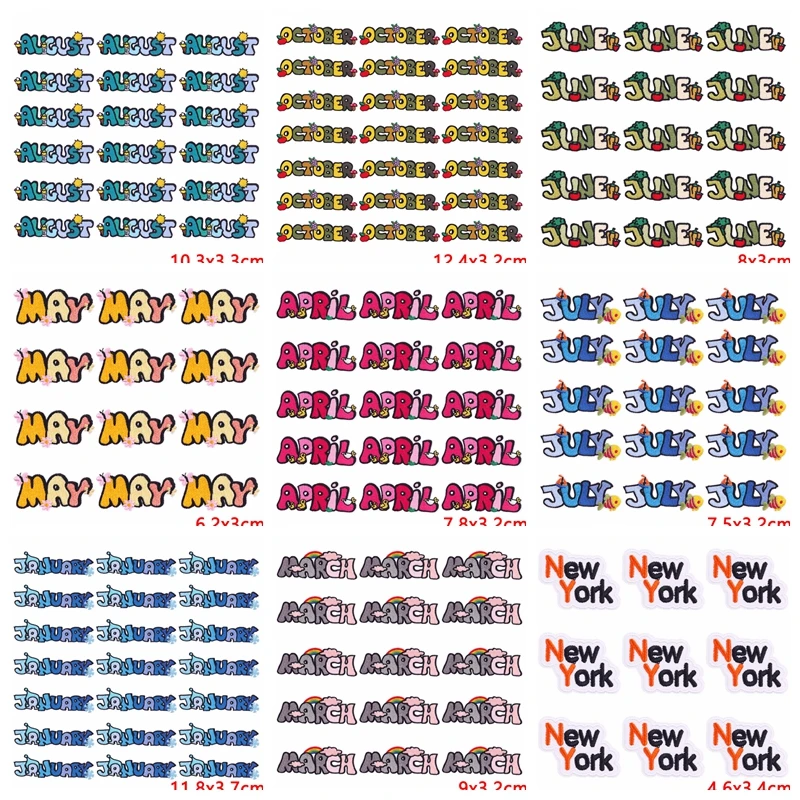 Parche bordado de letras para planchar en la ropa, parches bordados de dibujos animados, apliques de ropa, pegatinas, decoración, 10 unidades por lote