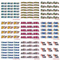 Parche bordado de letras para planchar en la ropa, parches bordados de dibujos animados, apliques de ropa, pegatinas, decoración, 10 unidades por lote