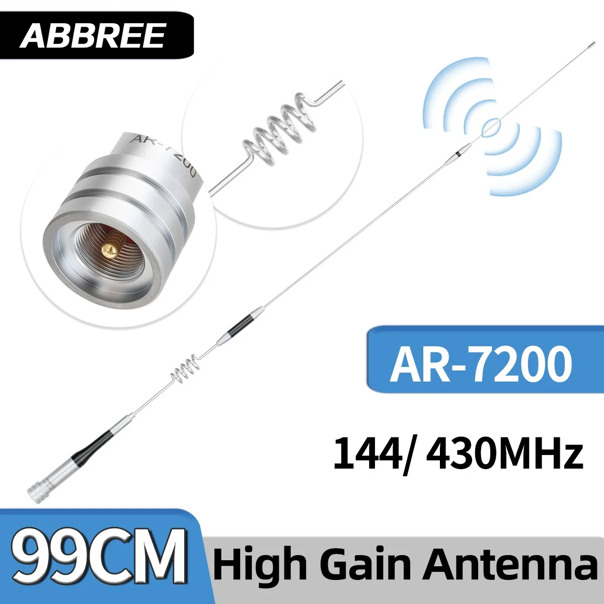 ABBREE AR-7200 Radio móvil para coche antena de doble banda 150W VHF UHF alta ganancia PL259 para AR-2520 BJ-318 KT-8900 TH-9800 SG-7200 Radio