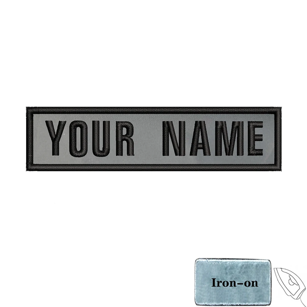 Parche de número de nombre personalizado, 10cm x 2,5 cm, etiquetas de insignia a rayas, brazalete de chevrons, bucle de hierro o gancho bordado, 1 ud. - imagen 3