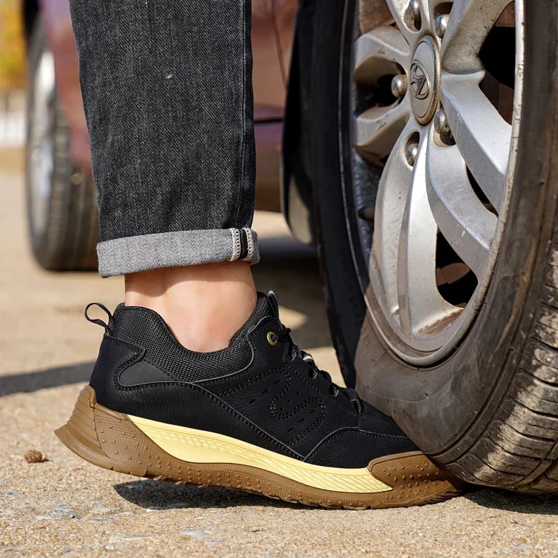 Nuevas zapatillas de seguridad ligeras y transpirables para Hombre, botas de trabajo antideslizantes para Hombre, puntera de acero, zapatillas antiperforación para Hombre - imagen 3