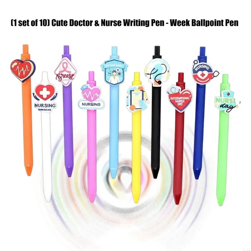 Bolígrafo con tema Semana las enfermeras, bolígrafo recargable 1,0mm, tintas negras, escritura suave, suministros - imagen 3