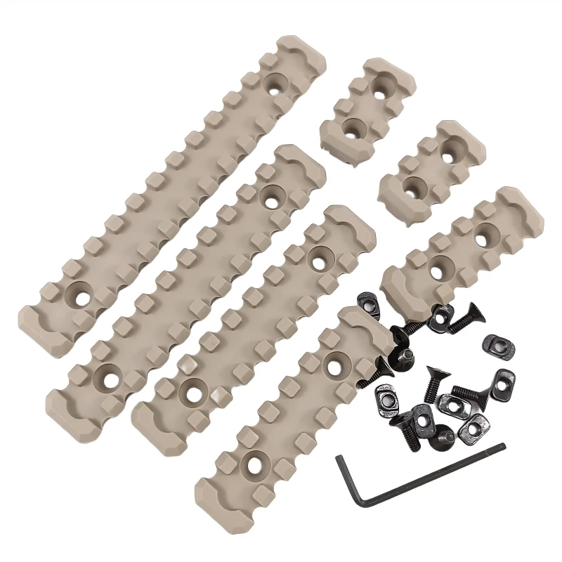 MLOK Protector de manos de siete secciones con 3/5/7/9/11/13 ranuras - Protector de riel guía de nailon con ranura para tarjeta trasera de ratón para pistolas de juguete M16/HK416 - imagen 4