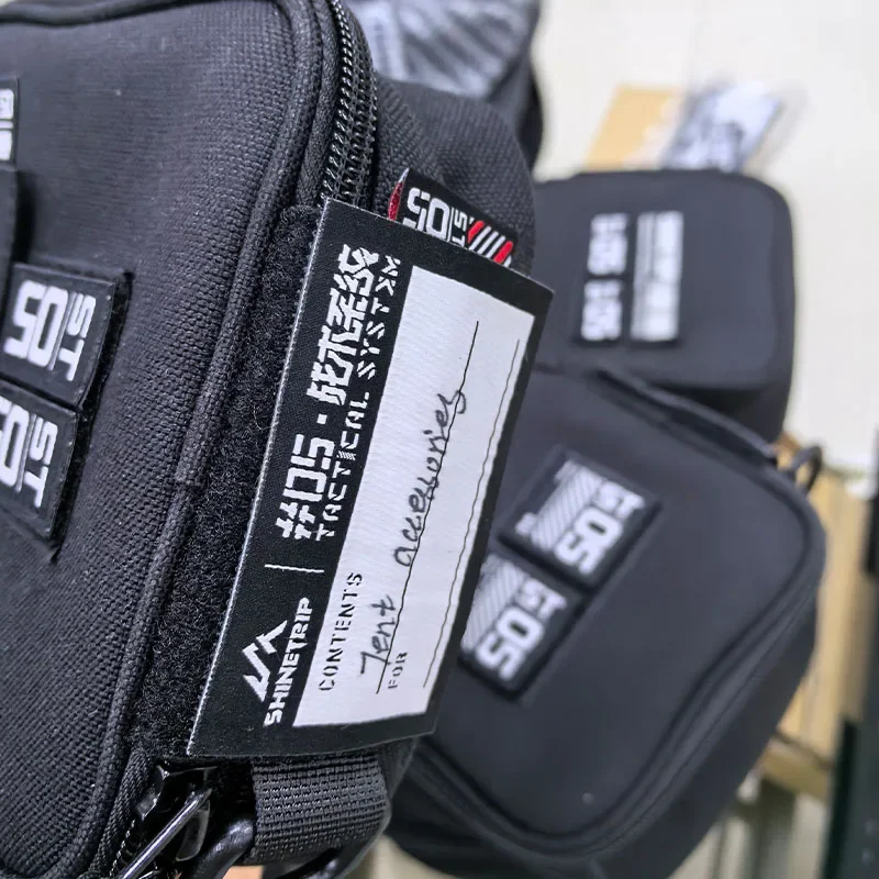 Organizador para acampar al aire libre, bolsa de almacenamiento Molle para acampar, bolsa de almacenamiento multifuncional impermeable con parche de gancho y bucles escrito a mano - imagen 5