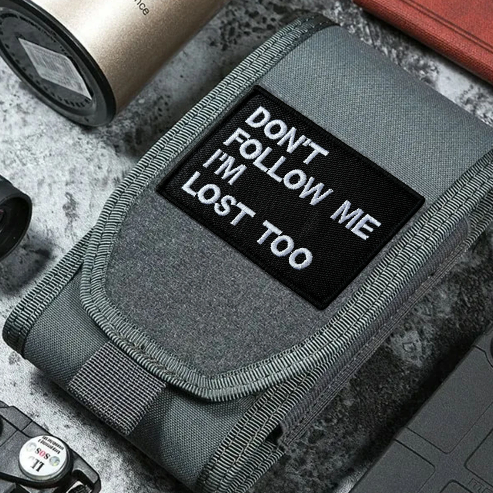 "DON'T FOLLOW I'M LOST TOO" Tactical Patch Hook&Loop Embroidery Patches Armband Military Morale Badge Backpack Clothes Stickers