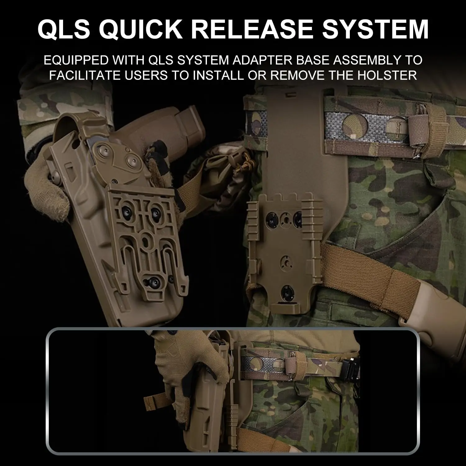 MK-17 P320 funda táctica para pistola Airsoft con sistema de liberación rápida QLS adaptador de pierna caída accesorios de caza Airsoft - imagen 3