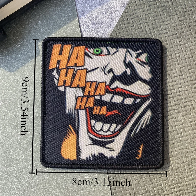 Hahahaha-insignia de moral divertida, parche impreso, brazalete militar táctico, gancho y bucle, accesorios para mochila al aire libre, pegatinas - imagen 5