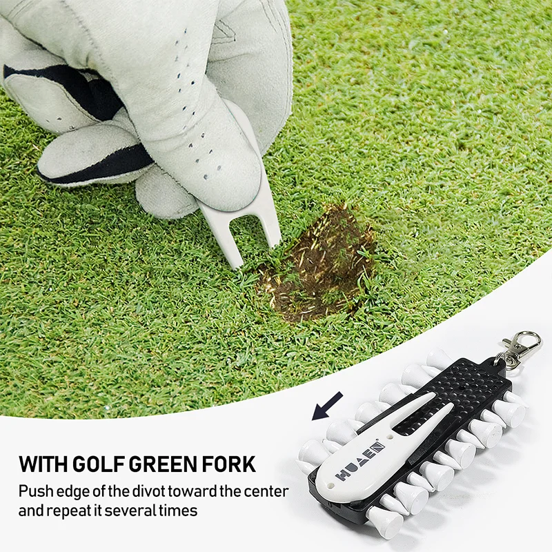 Estante para tees de golf, 12 unidades, marcador de bola de horquilla verde, bolígrafo de puntuación, accesorio deportivo de golf  - imagen 3