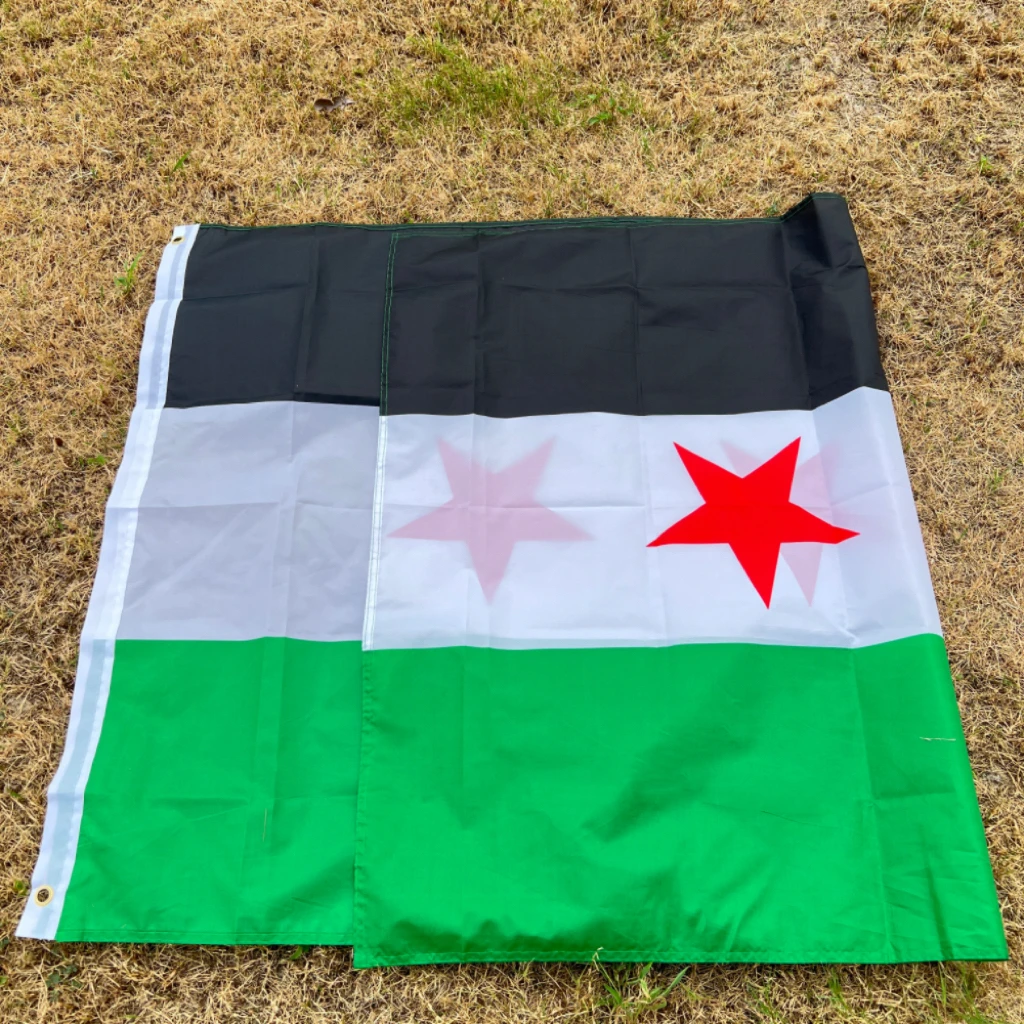 Bandera de Siria 90*150cm, bandera de la revolución de syria, bandera colgante de poliéster para decoración del hogar, República Árabe Siria - imagen 2