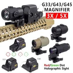 Lupa táctica 3X-5X lateral desmontaje rápido compatible miras G33